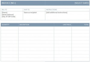 Screenshot of the Blank Invoice Template