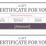 Screenshot of the Gift Certificate Template