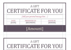 Screenshot of the Gift Certificate Template