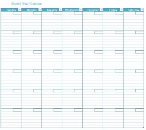 Screenshot of the Monthly Calendar Template