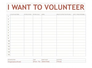 Screenshot of the volunteer sign up sheet