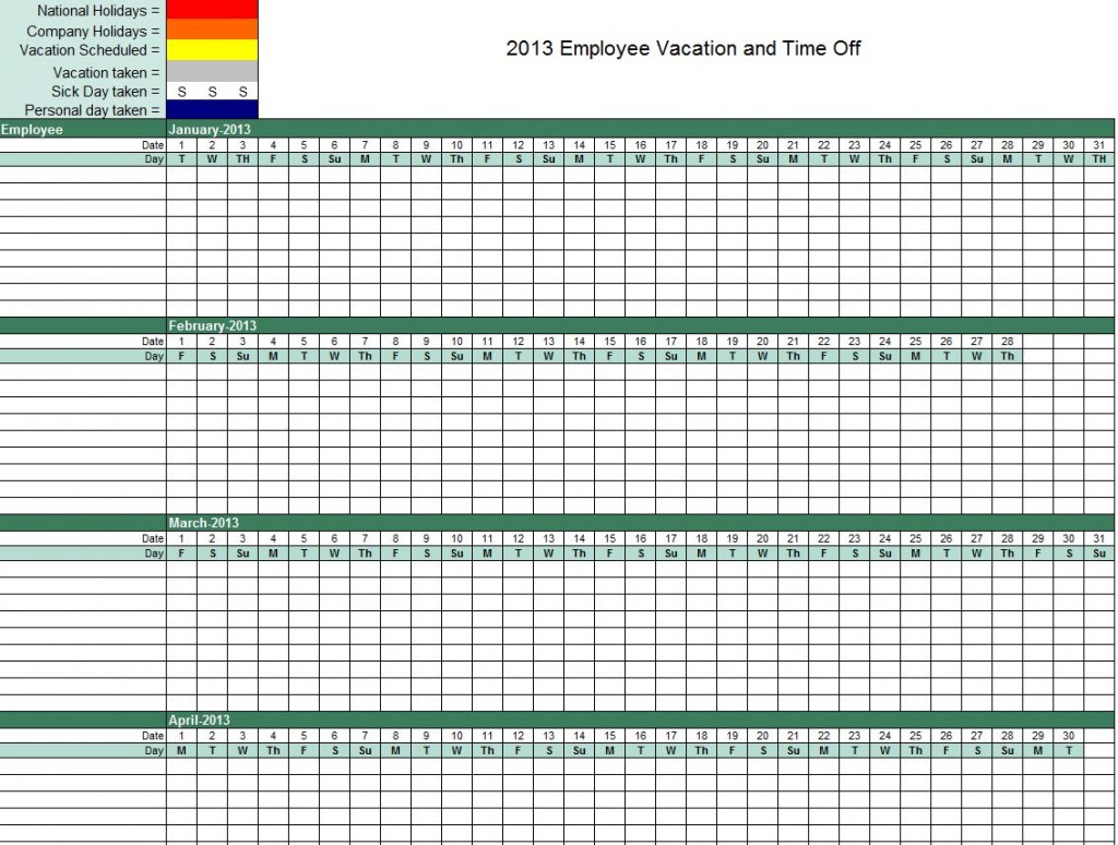 Employee Vacation Tracker Employee Vacation Tracking Template Haven 4527