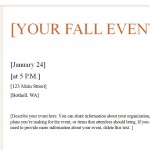 Screenshot of the Fall Event Flyer