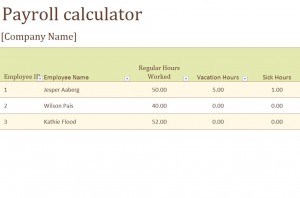 Screenshot of the Payroll Calculator
