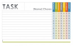 Screenshot of the Printable Chore Chart