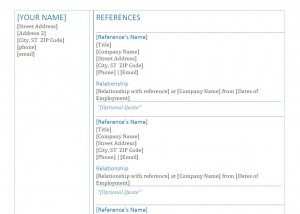 Free Resume References Template