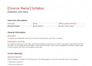 Free Teacher Syllabus Template