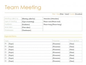 Free Team Meeting Agenda Template