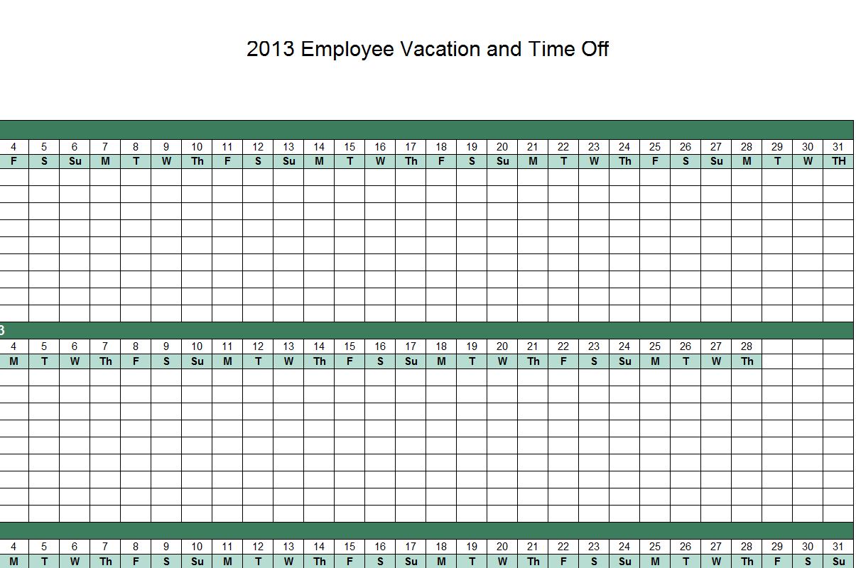 Vacation Schedule Template Vacation Schedule » Template Haven