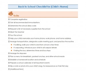 Free Back to School Checklist