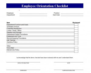 Employee Orientation Checklist Free