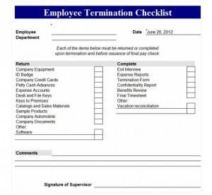Free Employee Termination Checklist
