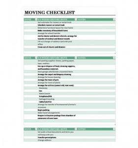 Free Home Moving Checklist
