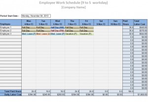 Free Excel Work Schedule Template