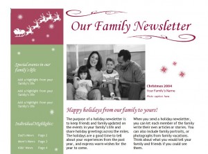 Free Holiday Newsletter Template