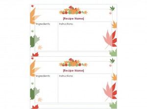 Free Thanksgiving Recipe Cards