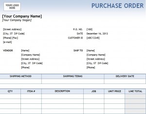 purchase order excel template