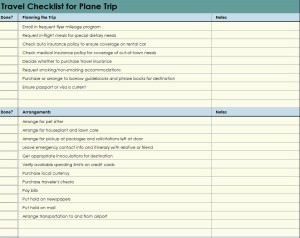 Free Plane Trip Checklist