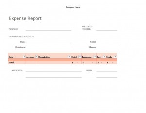 Simple Expense Report Template free