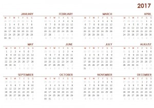 Free 2017 printable calendar one page sheet