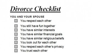 Printable Divorce Checklist