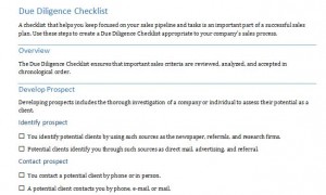 Microsoft Financial Due Diligence Checklist