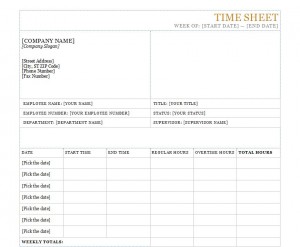 Employee Timesheet Template