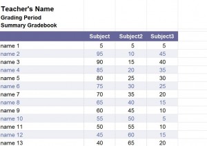 Gradebook for Teachers Template