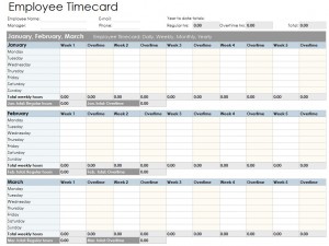 Free Employee Timecard Template