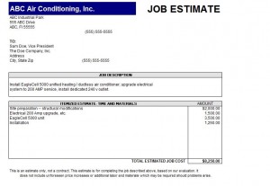 Free Work Estimate Template