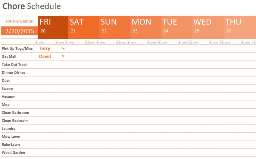 Chore Schedule