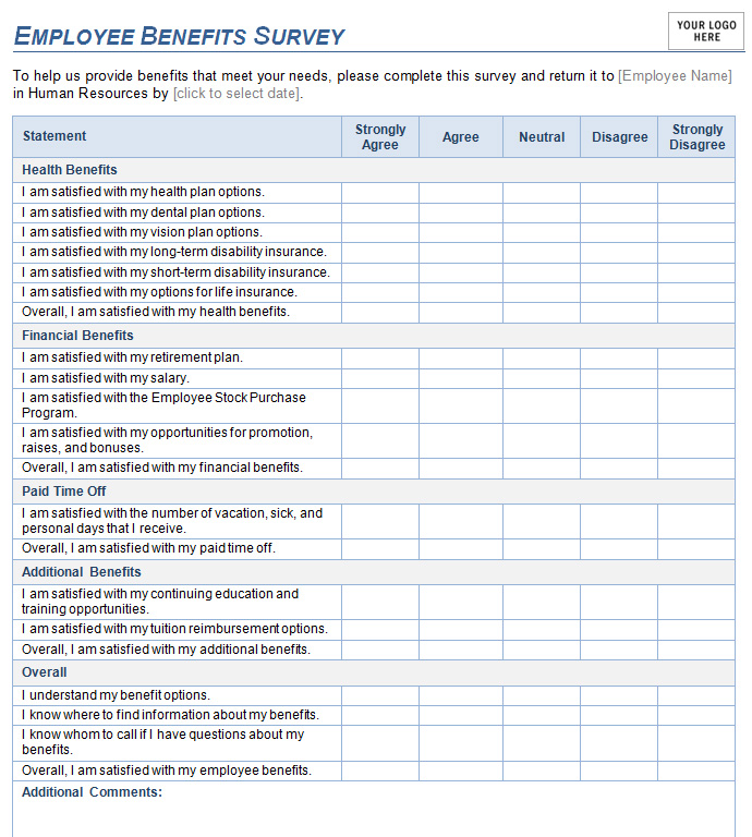 Employee Benefits Survey Template Haven