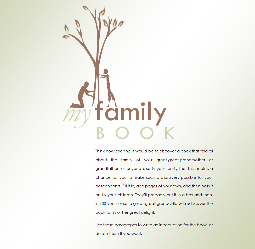 Family History Book Template Template Haven