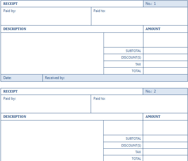 Rental Receipt Template