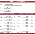 Body Fat Percentage Calculator Template