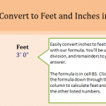Change Inches to Feet in an Excel Template