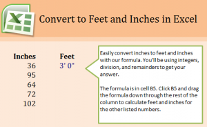 Change Inches to Feet in an Excel Template