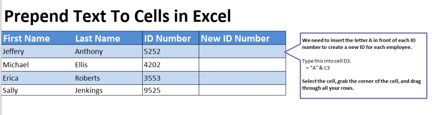 Tutorial: Prepend Text in Excel