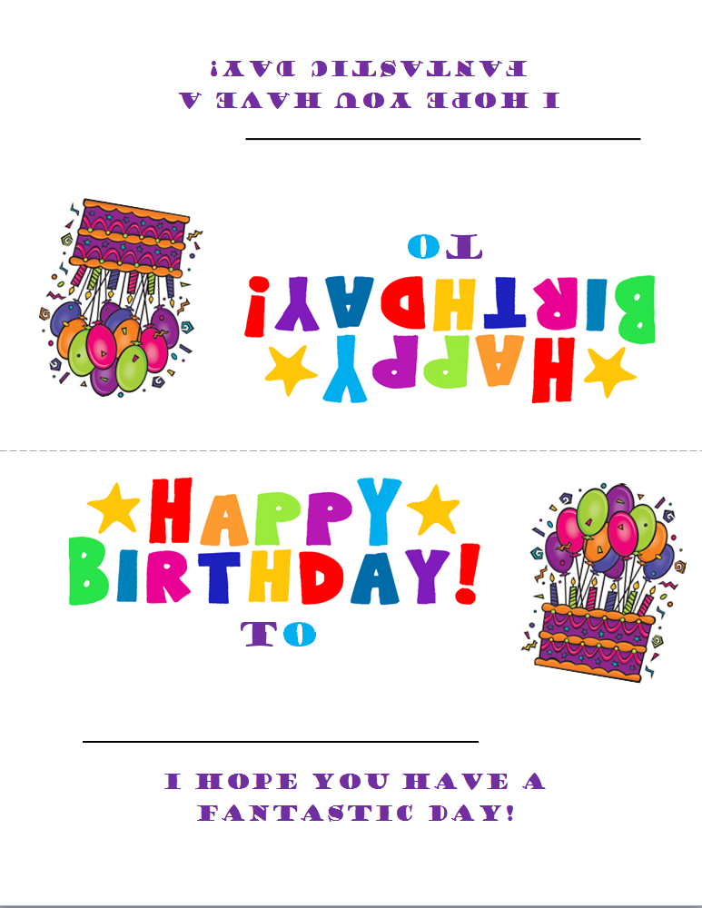 Student Birthday Tent Sign Template