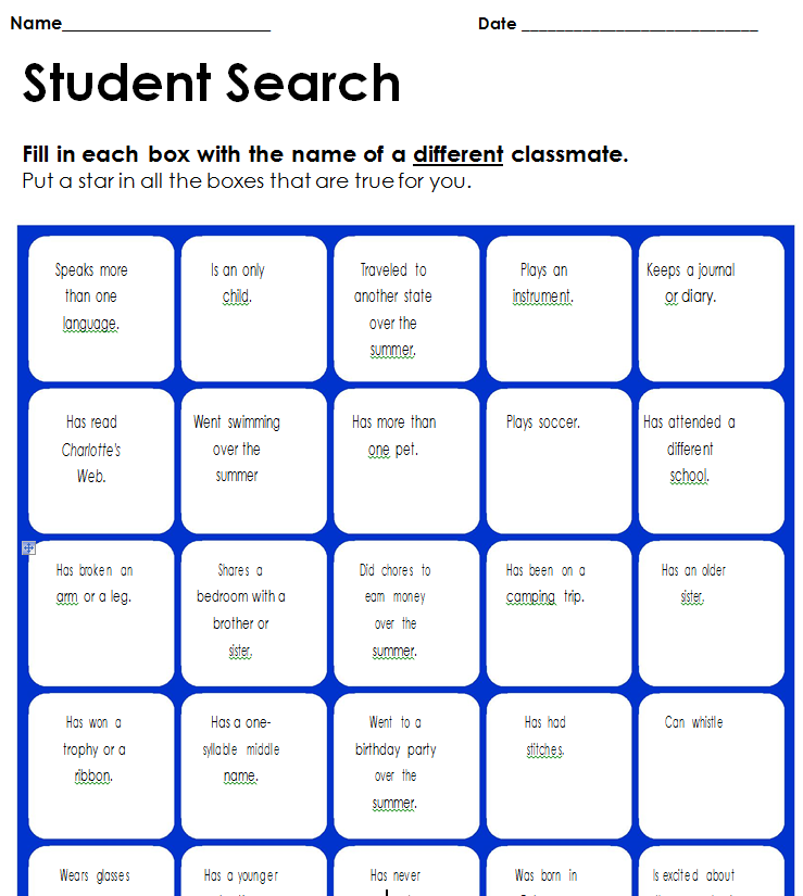 Student Search Game (3-5)