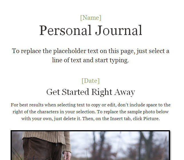 Personal Journey Journal Template