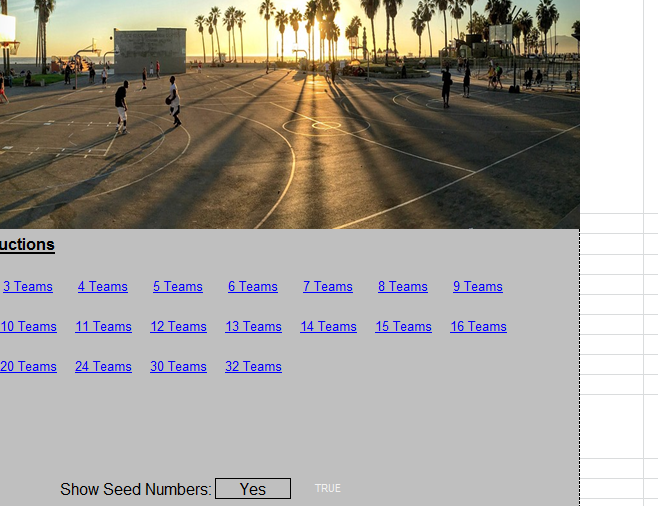 Single Elimination Bracket Sheet