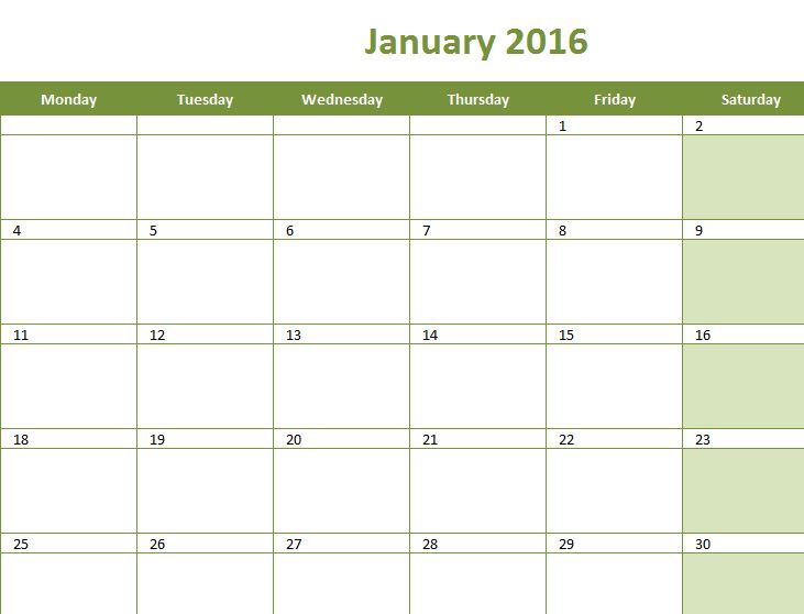 Simple Monthly Calendar Template Haven