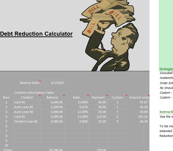 Debt Reduction Calculator