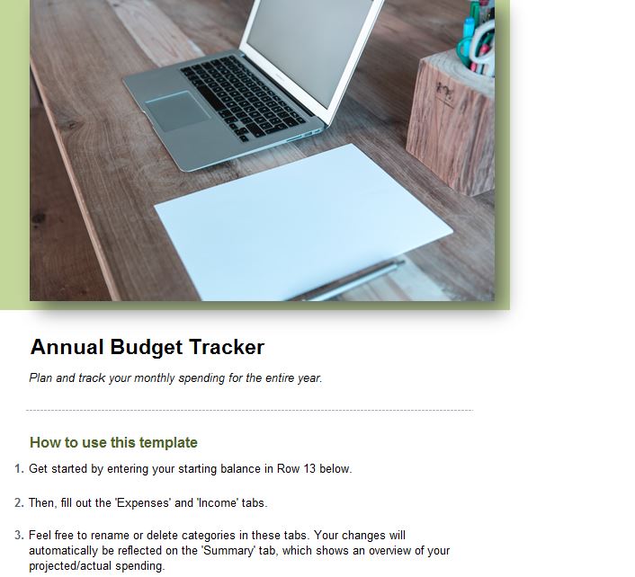 Annual Budget Template