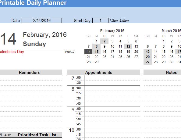Daily Planning Template