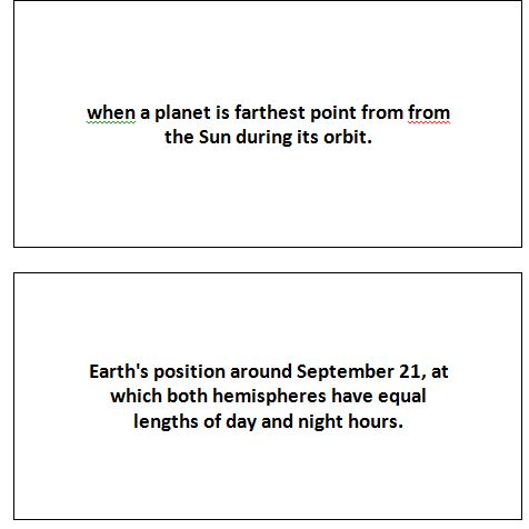 Astronomy Flash Cards
