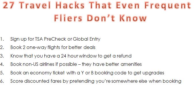 27 Travel Hacks List