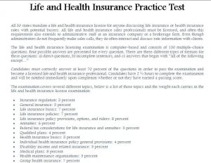 Life and Health Insurance Practice Test