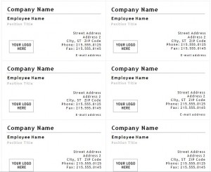 Screenshot of the Business Card Template